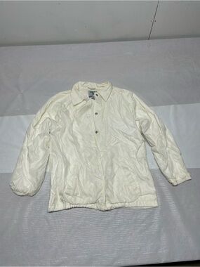Women's Cream Puffer Jacket with Button Front Sz:Medium